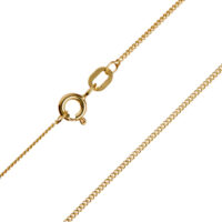 9ct Yellow Gold 0.8mm Diamond Cut  Curb Chain 22"/55cm Hallmarked