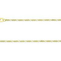 9ct Yellow Gold 1.2mm Figaro Chain 16"/40cm Hallmarked