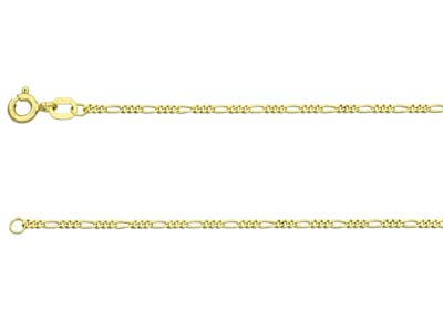 9ct Yellow Gold 1.2mm Figaro Chain 18"/45cm Hallmarked