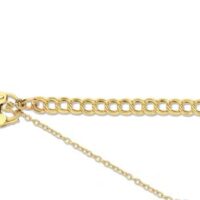 9ct Yellow Gold 4.5mm Double Curb  Bracelet 7.5"/19cm                 Padlock & Safety Chain Hallmarked