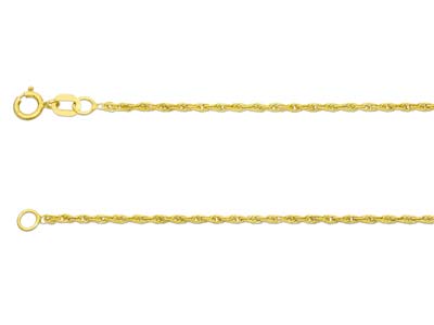 9ct Yellow Gold 1.2mm Rope Chain 18"/45cm Hallmarked