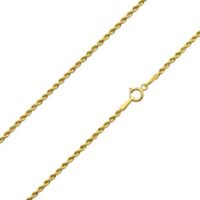 9ct Yellow Gold 1.6mm Hollow Rope  Chain 18"/45cm Hallmarked