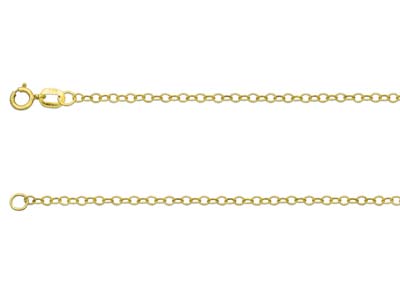 9ct Yellow Gold 1.7mm Trace Chain 20"/50cm Hallmarked