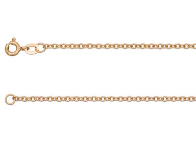 9ct Red Gold 2mm Trace Chain 16"/40cm Hallmarked