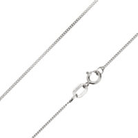 9ct White Gold 0.8mm Diamond Cut   Curb Chain 18"/45cm Hallmarked