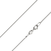 9ct White Gold 0.9mm Diamond Cut   Curb Chain 16"/40cm Hallmarked