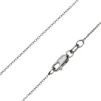 9ct White Gold 0.8mm Diamond Cut   Belcher Chain 16"/40cm Hallmarked