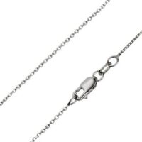 9ct White Gold 0.8mm Diamond Cut   Belcher Chain 18"/45cm Hallmarked