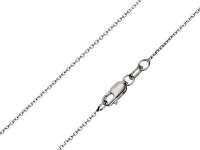 9ct White Gold 0.8mm Diamond Cut Belcher Chain 18"/45cm Hallmarked