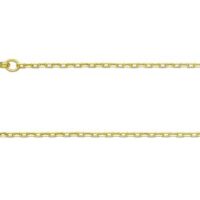 9ct Yellow Gold 1.5mm Diamond Cut  Square Belcher Chain 20"/50cm      Hallmarked