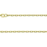 9ct Yellow Gold 2.0mm Square       Diamond Cut Belcher Chain 20"/50cm Hallmarked