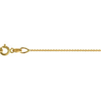 14ct Yellow Gold 0.6mm Diamond Cut Flat Cable Chain 18"/45cm          Hallmarked