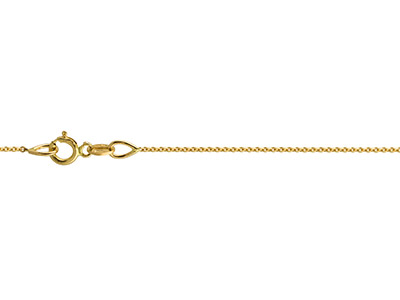 14ct Yellow Gold 0.6mm Diamond Cut Flat Cable Chain 18"/45cm Hallmarked