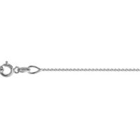 14ct White Gold 0.6mm Diamond Cut  Flat Cable Chain 18"/45cm          Hallmarked