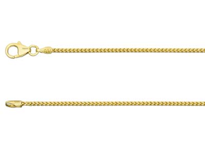 18ct Yellow Gold 1.1mm Franco Chain 18"/45cm Hallmarked