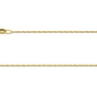 18ct Yellow Gold 0.9mm Diamond Cut Curb Chain 16"/40cm Hallmarked