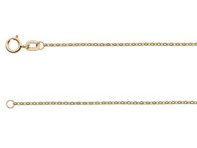 18ct Yellow Gold 1.0mm Diamond Cut Belcher Chain 16"/40cm Hallmarked