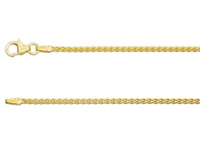 18ct Yellow Gold 1.5mm Spiga Chain 16"/40cm Hallmarked