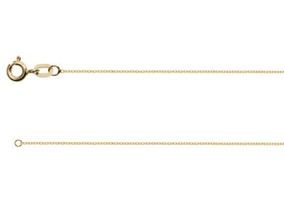 18ct Yellow Gold 0.8mm Diamond Cut Trace Chain 16"/40cm Hallmarked