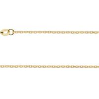 18ct Yellow Gold 1.3mm Diamond Cut Trace Chain 16"/40cm Hallmarked