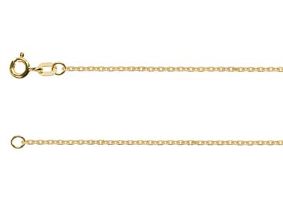 18ct Yellow Gold 1.3mm Diamond Cut Trace Chain 16"/40cm Hallmarked