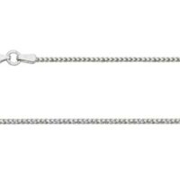 18ct White Gold 1.6mm Franco Chain 16"/40cm Hallmarked
