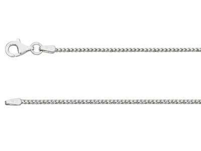 18ct White Gold 1.6mm Franco Chain 16"/40cm Hallmarked