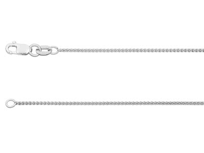 18ct White Gold 1.0mm Spiga Chain 16"/40cm Hallmarked