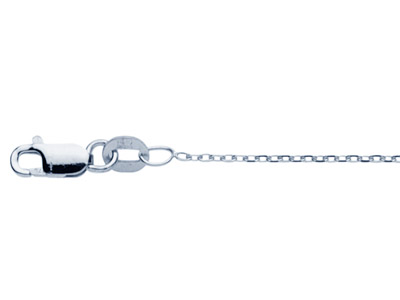 18ct White Gold 1.1mm Diamond Cut Trace Chain 16"/40cm Hallmarked