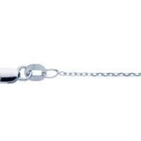 18ct White Gold 1.1mm Diamond Cut  Trace Chain 18"/45cm Hallmarked