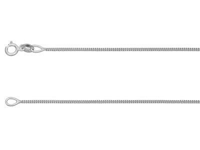 18ct White Gold 1.0mm Diamond Cut Curb Chain 18"/45cm Hallmarked