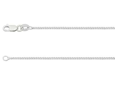 18ct White Gold 1.4mm Diamond Cut Curb Chain 18"/45cm Hallmarked
