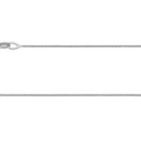 18ct White Gold 0.7mm Diamond Cut  Curb Chain 18"/45cm Hallmarked