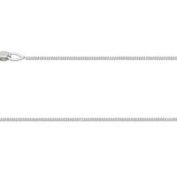 18ct White Gold 0.9mm Diamond Cut  Curb Chain 16"/40cm Hallmarked