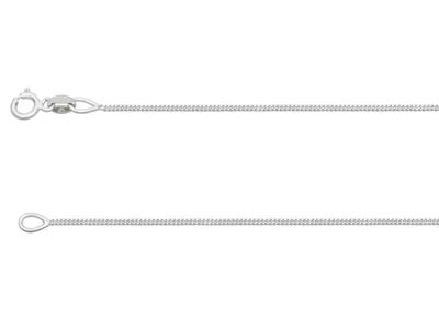 18ct White Gold 0.9mm Diamond Cut Curb Chain 18"/45cm Hallmarked