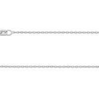 18ct White Gold 1.2mm Diamond Cut  Flat Cable Chain 16"/40cm          Hallmarked