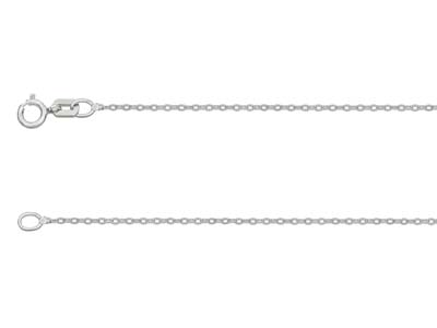18ct White Gold 1.2mm Diamond Cut Flat Cable Chain 18"/45cm Hallmarked