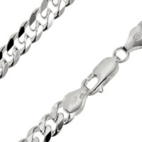 Sterling Silver 6.6mm Diamond Cut  Curb Chain 18"/45cm Hallmarked,    100% Recycled Silver