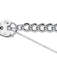 Sterling Silver 6.0mm Curb Bracelet 7.5"/19cm Padlock & Safety Chain    Hallmarked