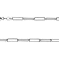 Sterling Silver 3.4mm Wide         Rectangular Trace Chain, 18"/45cm, 100% Recycled Silver