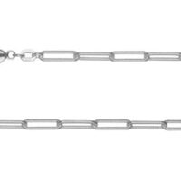 Sterling Silver 3.4mm Wide         Rectangular Trace Chain, 20"/50cm, 100% Recycled Silver