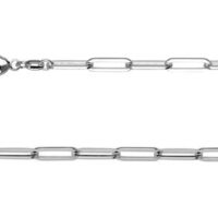 Sterling Silver 3.5mm Wide Square  Wire Trace Chain, 18"/45cm,        Hallmarked, 100% Recycled Silver
