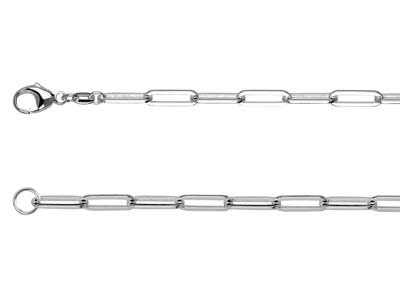 Sterling Silver 3.5mm Wide Square Wire Trace Chain, 20"/50cm, Hallmarked, 100% Recycled Silver