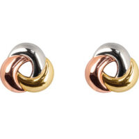 9ct 3 Colour Knot Earrings