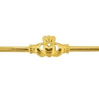 10ct Yellow Gold Flat Ring Df8382  1.30mm Embossed Gents Claddagh     Ring, 100% Recycled Gold