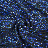 Embroidered Mesh Sequin 100% Polyester Fabric  Navy Blue 130cm - 13 Metre Roll