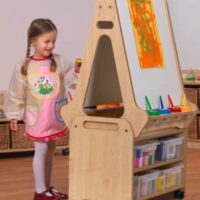 Millhouse Double Sided 2 in 1 Easel with Storage Trolley