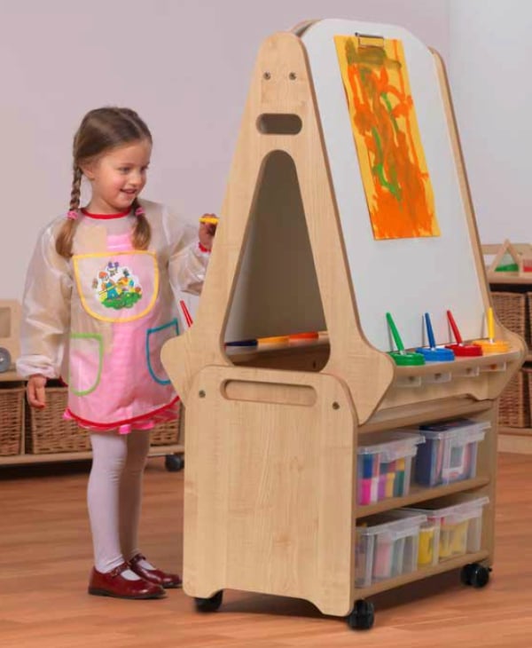 Millhouse Double Sided 2 in 1 Easel with Storage Trolley