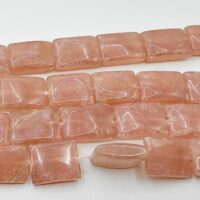 39pcs Genuine Rhodochrosite 8x10mm Flat Rectangle Ablong beads 16" strand Natura
