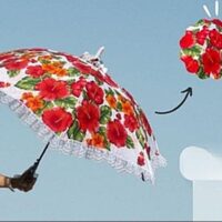 New Handmade Fancy Red Women Ladies Men Umbrella UV Protection (CHECK MATERIAL)